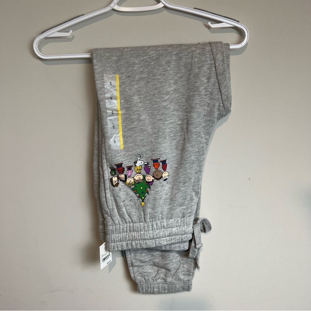 Peanuts Kids Gray Jogger Christmas Sweatpants